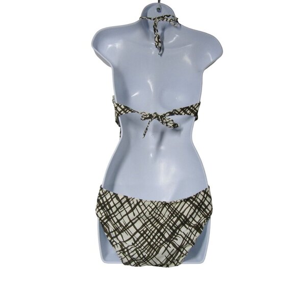 TRINA TURK Large Brown RETRO Mod Abstract HALTER One Piece Swim Suit Resort - Picture 5 of 12